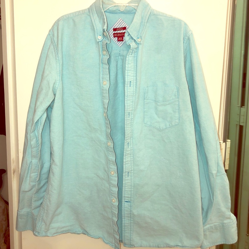 Breezy summer teal button down.